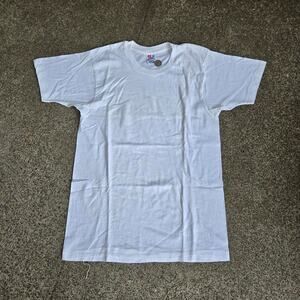 Vtg 90s HANES Plain Earthtone Minimal Pocket Tee Shirt Sm Fit
